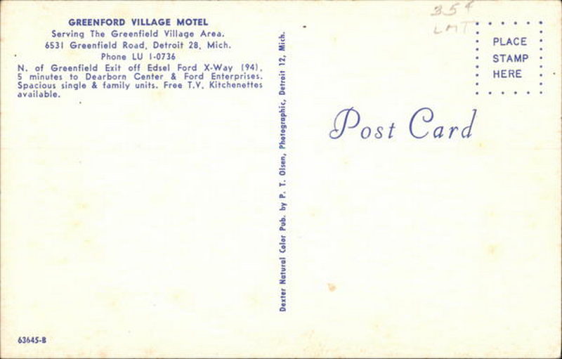 Greenford Village Motel - Vintage Postcard (newer photo)